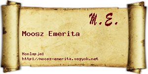 Moosz Emerita névjegykártya